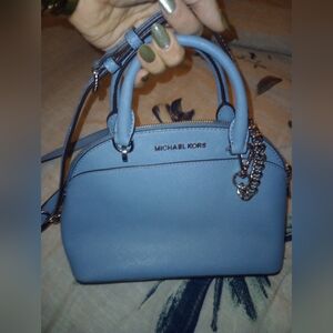 Michael Kors Emmy Dome Sky Blue Satchel